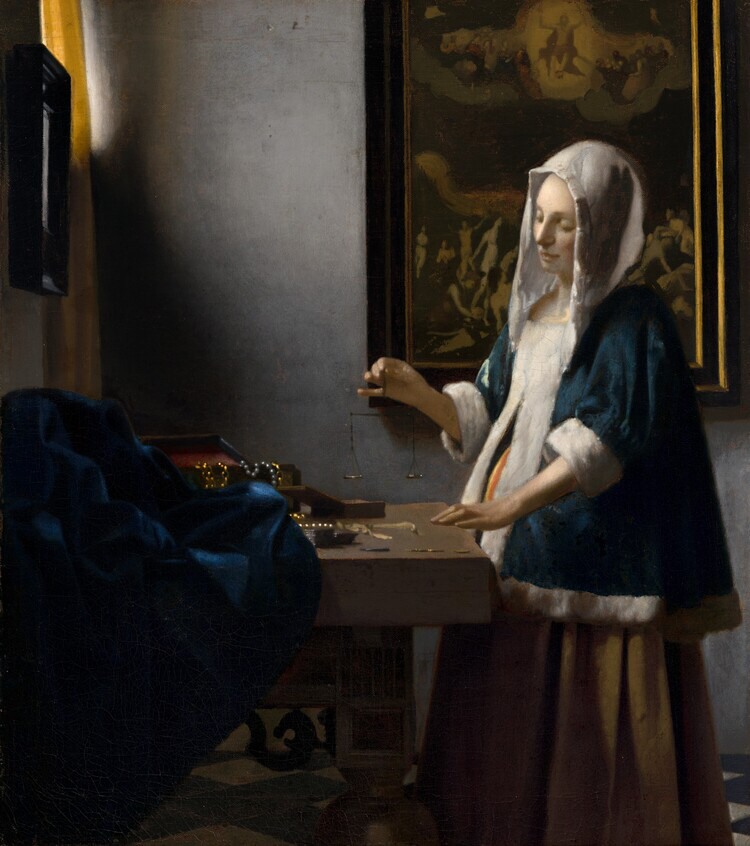 Woman holding a balance, c1664, Johannes Vermeer, National Gallery, Washington D.C.