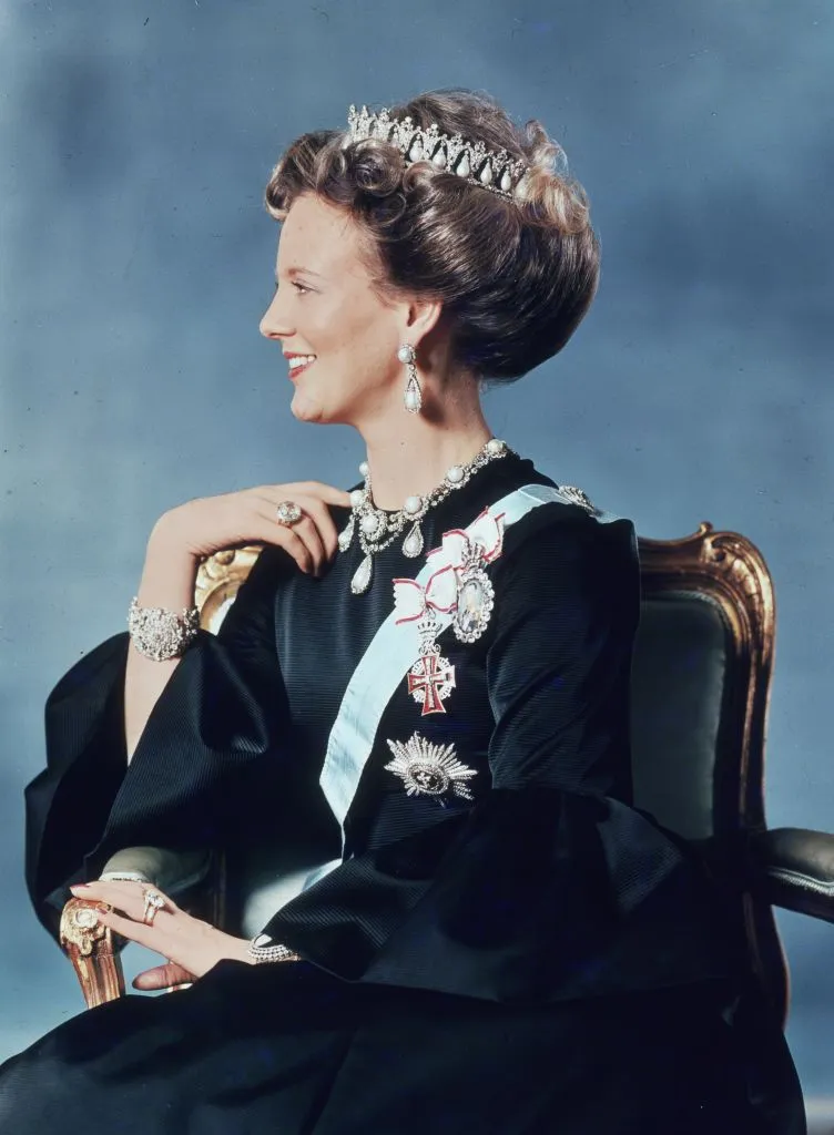 The first official photograph of Queen Margrethe II of Denmark after her accession to the throne, 1972, Image Credit : Getty Images