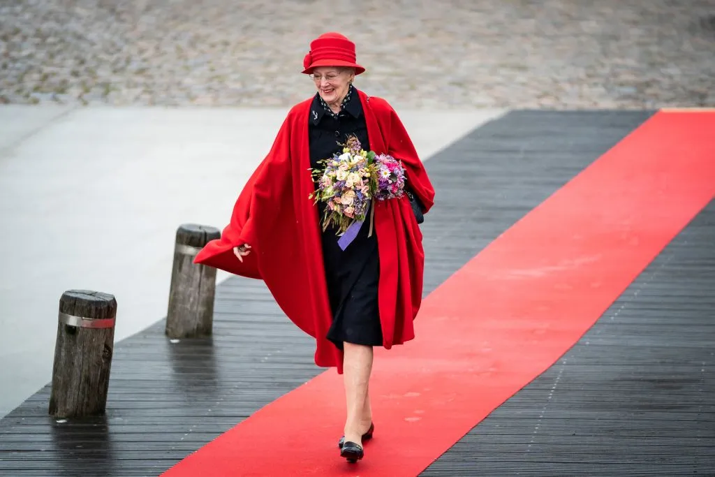 Queen Margrethe II of Denmark goes aboard the Royal Yacht Dannebrog in the Port of Copenhagen. 4 May 2021. Getty Images