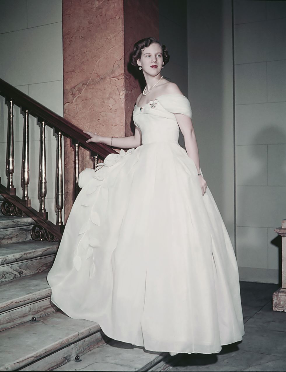 Princess Margrethe of Denmark’s official photograph for her 18th birthday, 26 March 1958. Getty Images