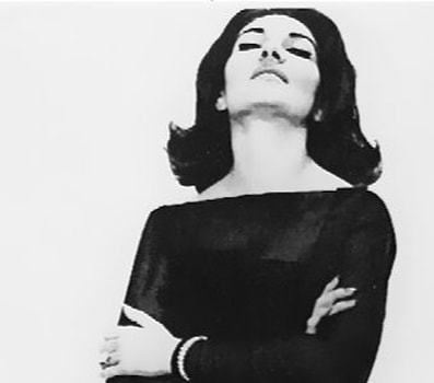 Elegant style icon wardrobe essentials: Maria Callas in black dress, 1956