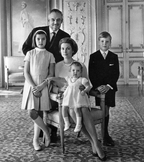 Princess Grace and her husband  Prince Rainier with their three children