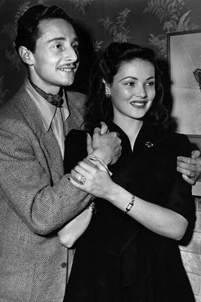 Gene Tierney with her first husband Oleg Cassini, official designer of Jackie Kennedy