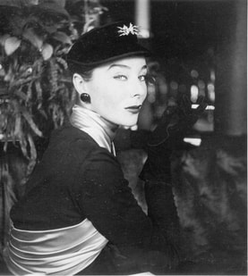 the most photographed French woman Bettina Graziani in Christian Dior,  1958 photo by Frank Horvant