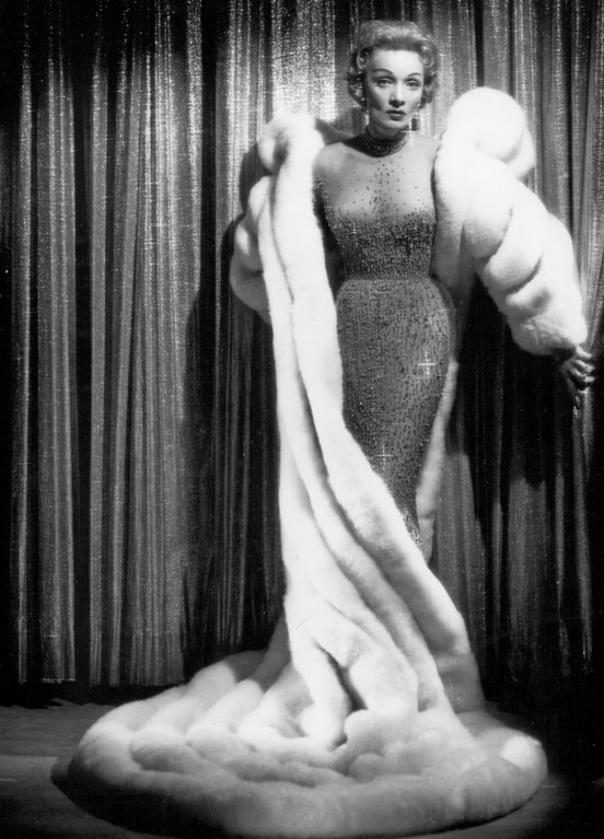 Marlene Dietrich in the illusion gown designed by Jean Louis