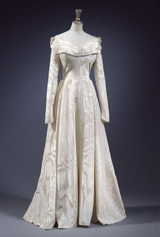 Wedding dress designed by Edward Molyneux, 1948