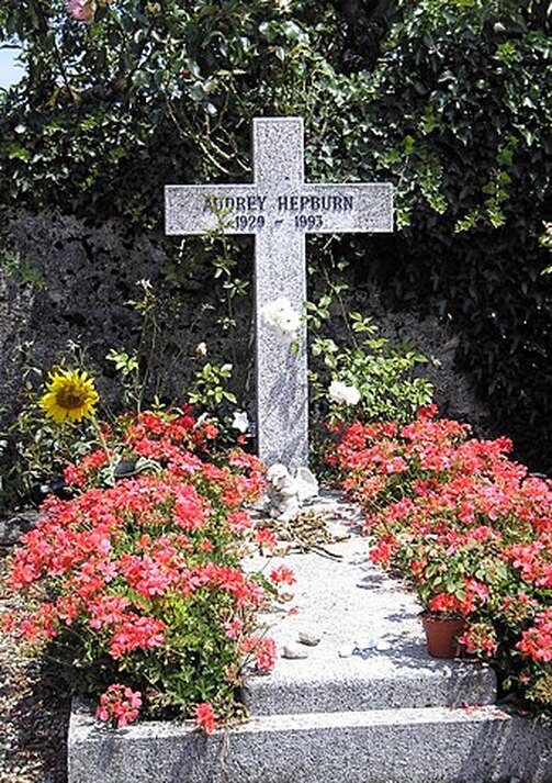 Audrey Hepburn's grave in Tolochenaz, Switzerland