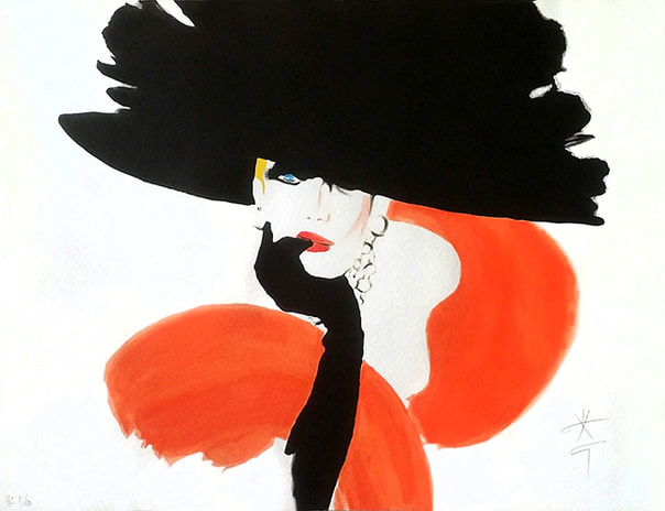 Illustration of René Gruau (4 February 1909 – 31 March 2004), elegancepedia