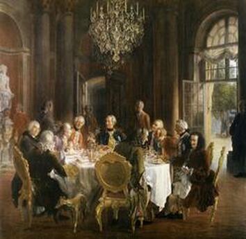 Tafelrunde im Jahr 1850 / The round table, 1850 by Adolph von Menzel