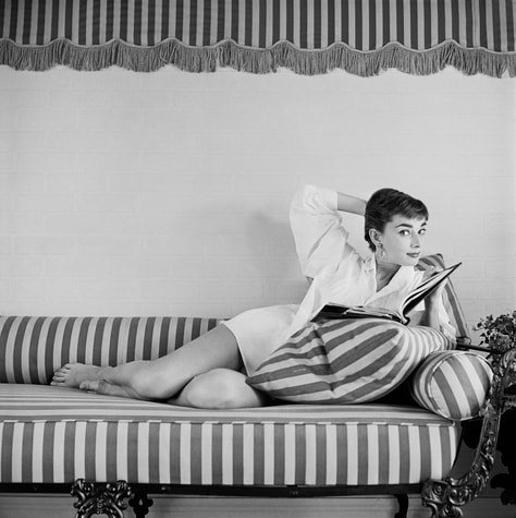 Audrey Hepburn at home, Photo by Mark Shaw, 1953