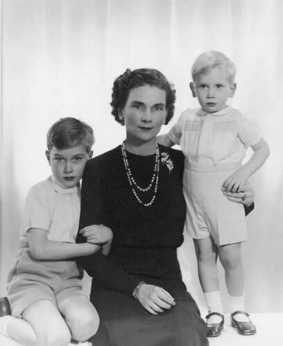rincess Alice, Duchess of Gloucester with her first son Prince William of Gloucester, and younger son Prince Richard