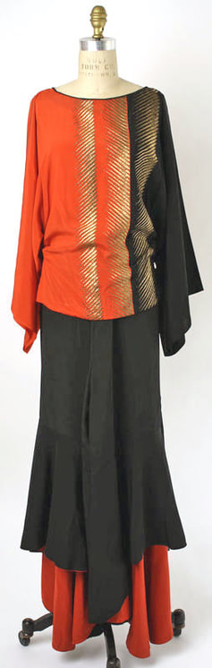 Silk pajamas designed by Edward Molyneux, 1932