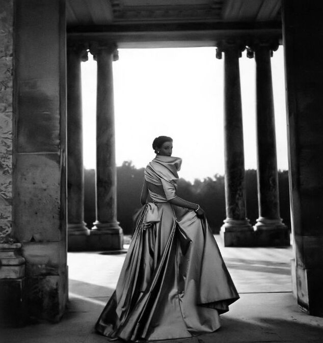 Wenda Parkinson in Christian Dior, photo By Clifford Coffin, Grand Trianon, Versailles, August 17, 1948