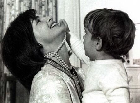 John F. Kennedy Jr. with his mother Jackie Kennedy