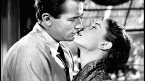 Gregory Peck and Audrey Hepburn in film Roman Holiday(1953)