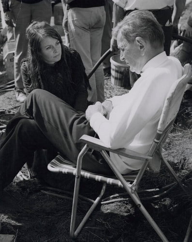 David Lean with Sarah Miles on the set of Ryan's daughter, 1970