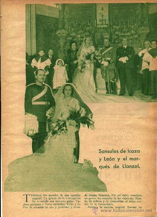 La boda de Sonsoles de Icaza y León y el marqués de Llanzol, 1936