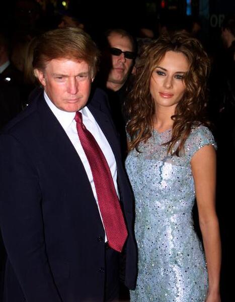 Melania Trump with Donald Trump young