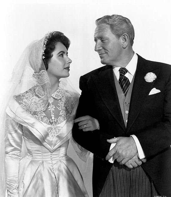 Elizabeth Taylor in film Father of the Bride(1950) wearing wedding gown designed by Helen Rose