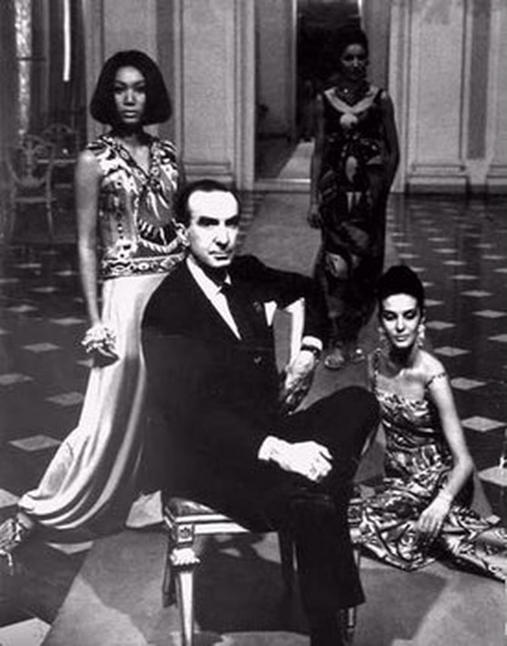 Emilio Pucci with his models