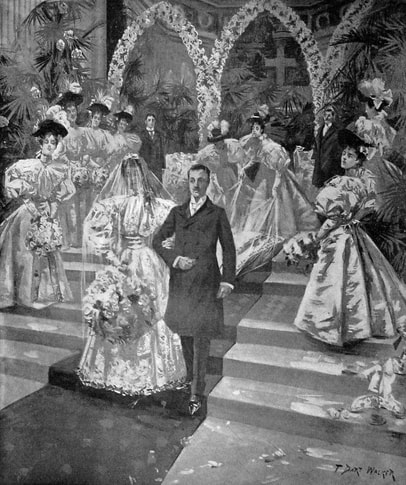 Consuelo Vanderbilt and Charles Spencer-Churchill, The 9th Duke of Marlborough on their wedding day, 6 November 1895.