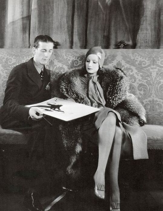 Adrian with Greta Garbo