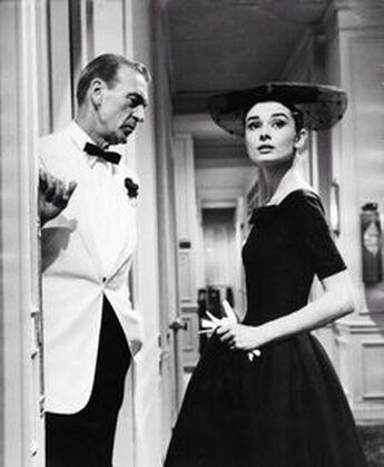 Audrey Hepburn's little black dresses in film Love in the afternoon, 1957