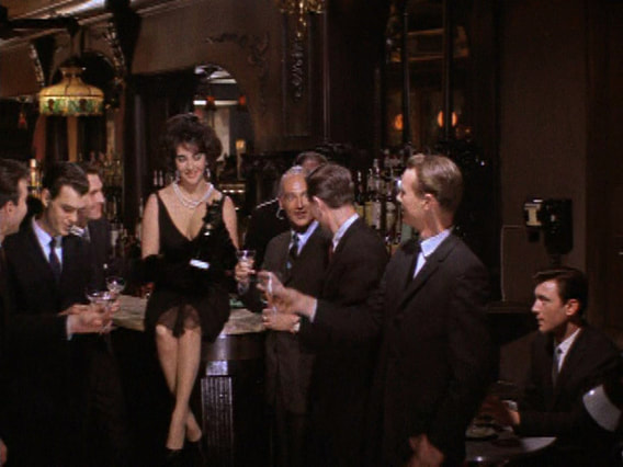 Elizabeth Taylor in film BUTTERFIELD 8(1960), wearing black dress designed by Helen Rose