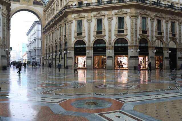 Galleria Vittorio Emanuele II, Milan, Italy empty after outbreak of Coronavirus and national lockdown