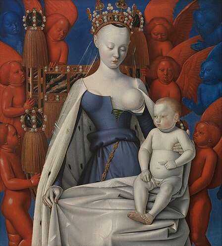 La Vierge allaitante en manteau d'hermine représentée sous les traits d'Agnès Sorel, Musée royal des Beaux-Arts d'Anvers.