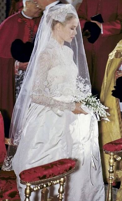 Princess Grace of Monaco on her wedding day, 19 April 1956