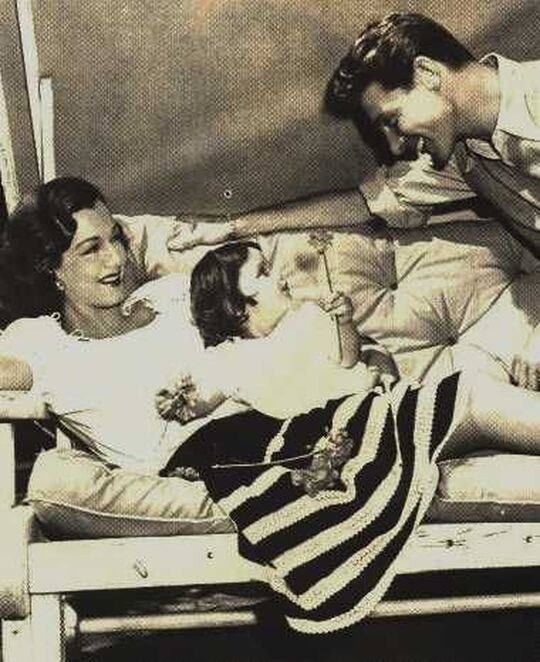 Jean Pierre Aumont with Maria Montez, his second wife and their daughter Tina