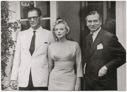Lawrence Olivier, Marilyn Monroe and her then husband Arthur Miller, 1957