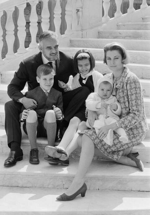 Princess Grace and her husband  Prince Rainier with their three children