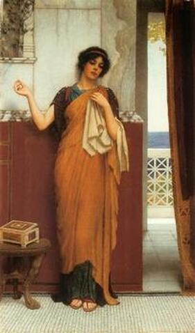 A Stitch in Time (Idle thoughts), 1898 by John William Godward