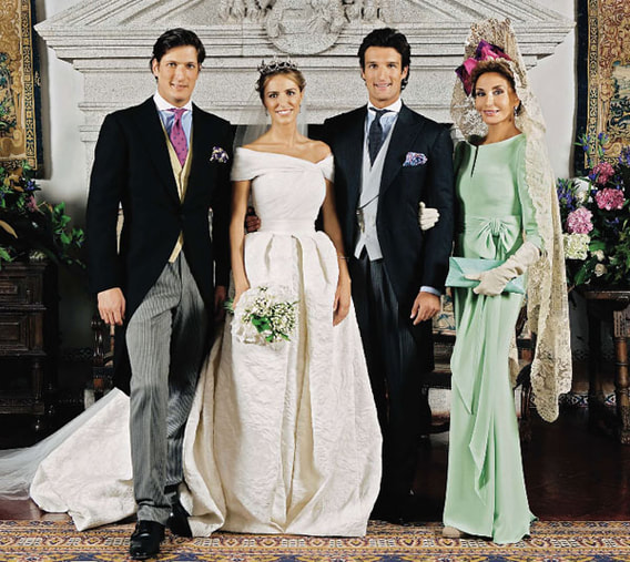 Rafael de Medina and his wife Laura Vecino Acha, with his brother Luis de Medina(on left) and their mother Naty Abascal on their wedding day, 16 October 2010