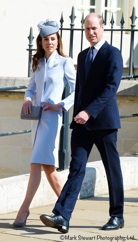 Kate Middleton dove grey coat/coatdress with funnel neck custom made/bespoke by Alexander McQueen, 21 April 2019 Easter Sunday service at St. George's Chapel