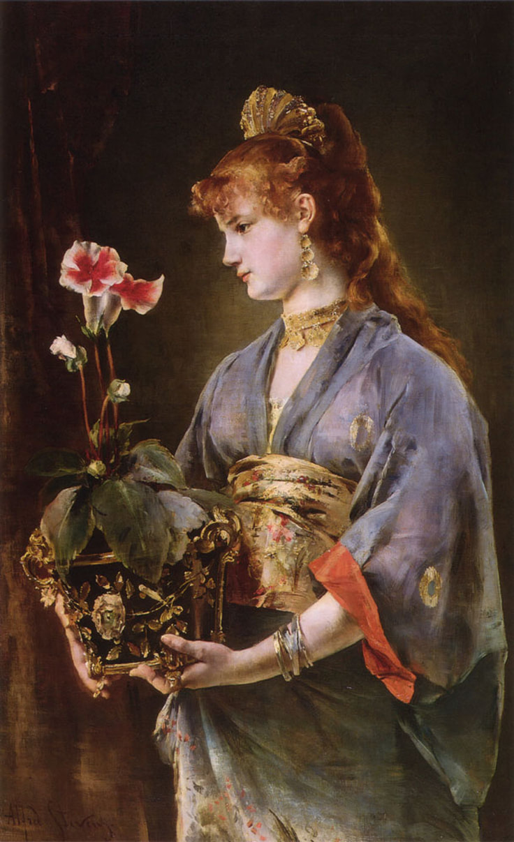 The Portrait of a young woman, by Alfred Stevens