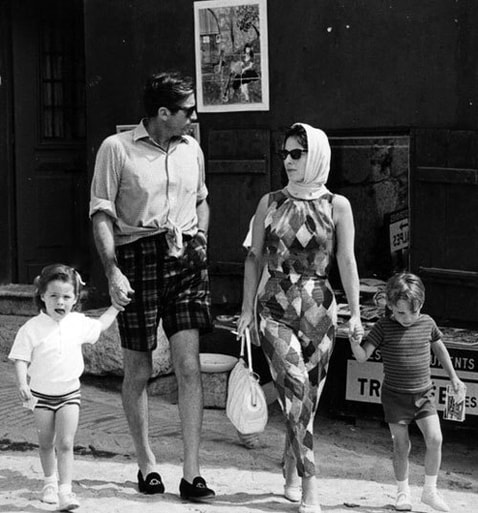 Véronique Passani with her husband Gregory Peck and their two children: Cecilia Peck and Anthony Peck