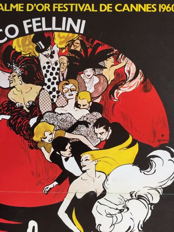 René Gruau's illustration of Federico Fellini's La Dolce Vita film poster