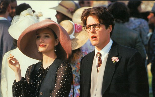 Kristin Scott Thomas(born 24 May 1960) in film Four weddings and a funeral with Hugh Grant