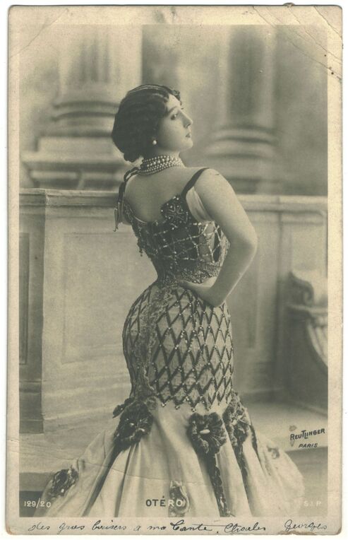 Vintage postcard of La Belle Otero by Léopold-Émile Reutlinger.