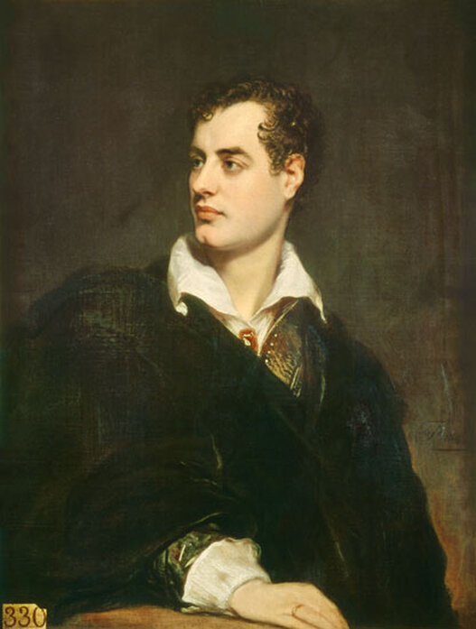 Elegant style icon wardrobe essentials: The Little Black Dress: English poet Lord(1788-1824) of Byron in Black outfit, painted by Thomas Phillips