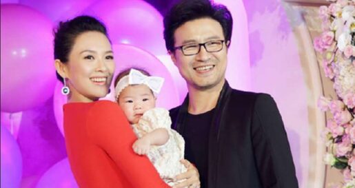 Zhang Ziyi(Chinese: 章子怡; born 9 February 1979)Chinese actor and model, with her husband Wang Feng and their daughter