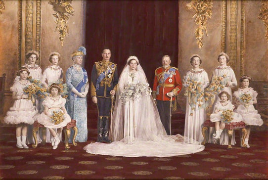 Alice on her wedding to Prince Henry, Duke of Gloucester, 6 November 1935, her wedding dress by Norman Hartnell