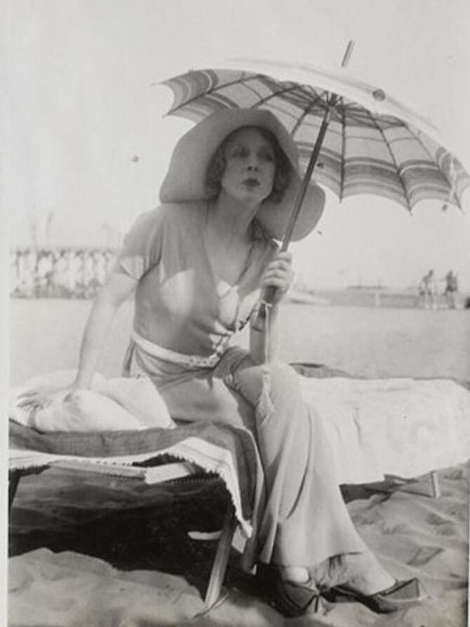 Lady Diana Cooper at the Lido, Venice, 1932