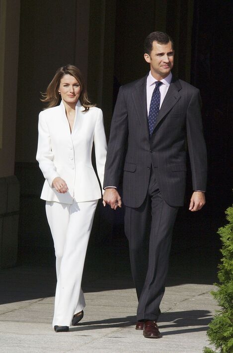 Letizia and Felip on their engagement day, 1 November 2003