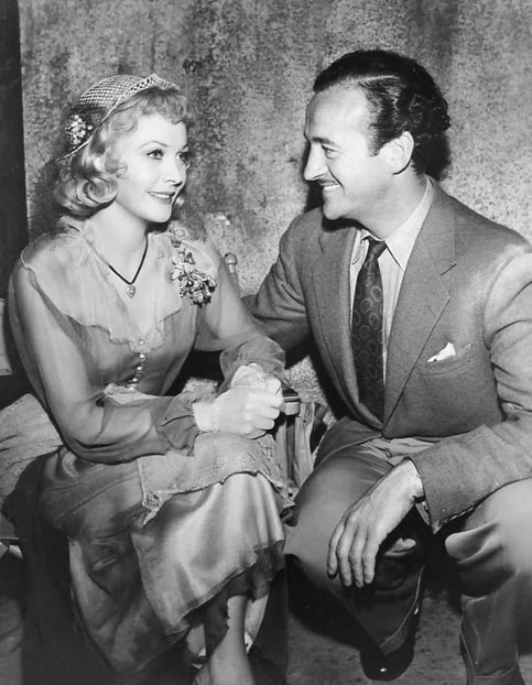 David Niven visiting Vivien Leigh on the set of A Streetcar Named Desire (1951)