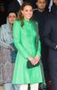 Kate Middleton, Duchess of Cambridge Pakistan royal tour outfit green coatdress by Catherine Walker 