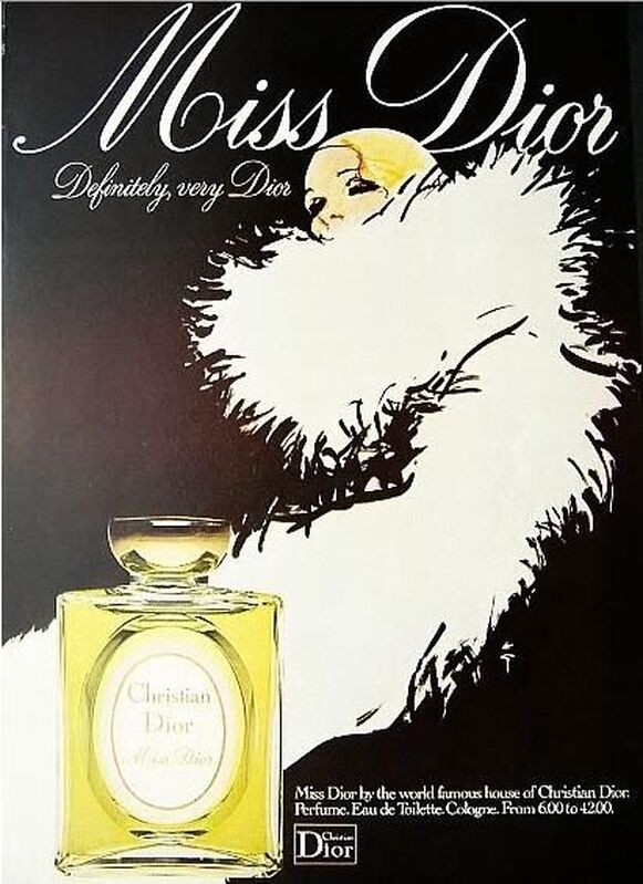 René Gruau's illustration of Christian Dior's perfume Miss Dior